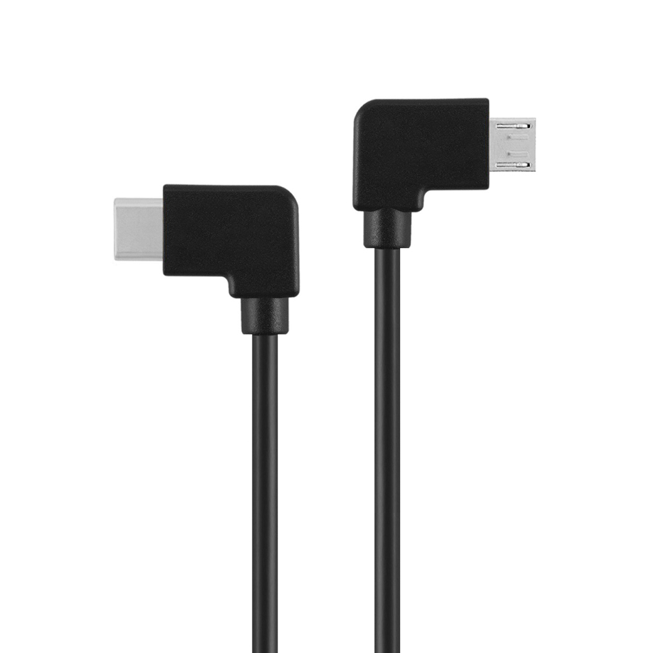 90 Degree Right Angle Short TypeC to Micro USB Cable (30cm)